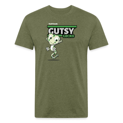 Gutsy Gecko Character Comfort Adult Tee - heather military green