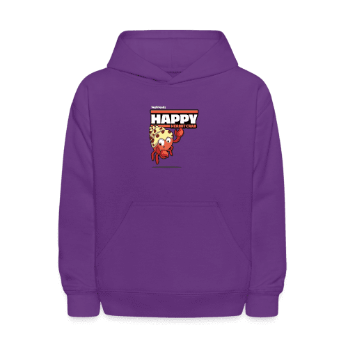 Happy Hermit Crab Character Comfort Kids Hoodie - purple