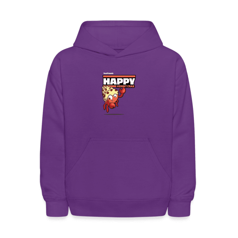 Happy Hermit Crab Character Comfort Kids Hoodie - purple