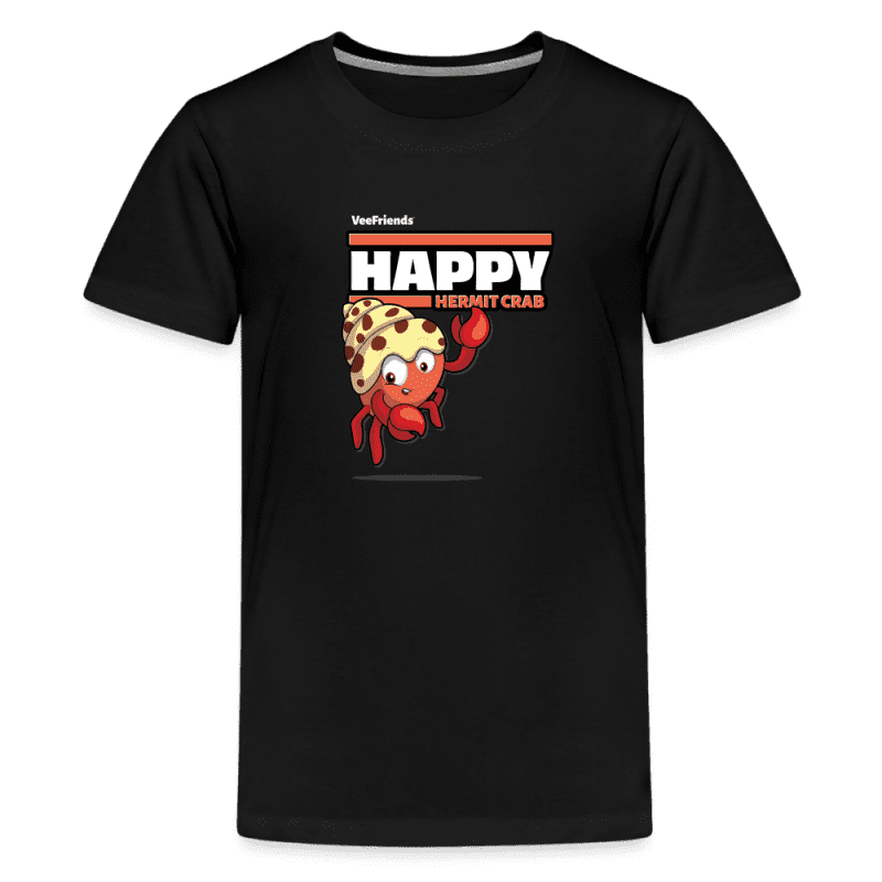 Happy Hermit Crab Character Comfort Kids Tee - black