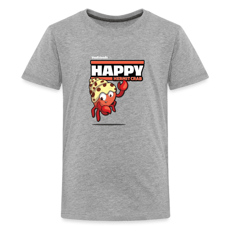 Happy Hermit Crab Character Comfort Kids Tee - heather gray