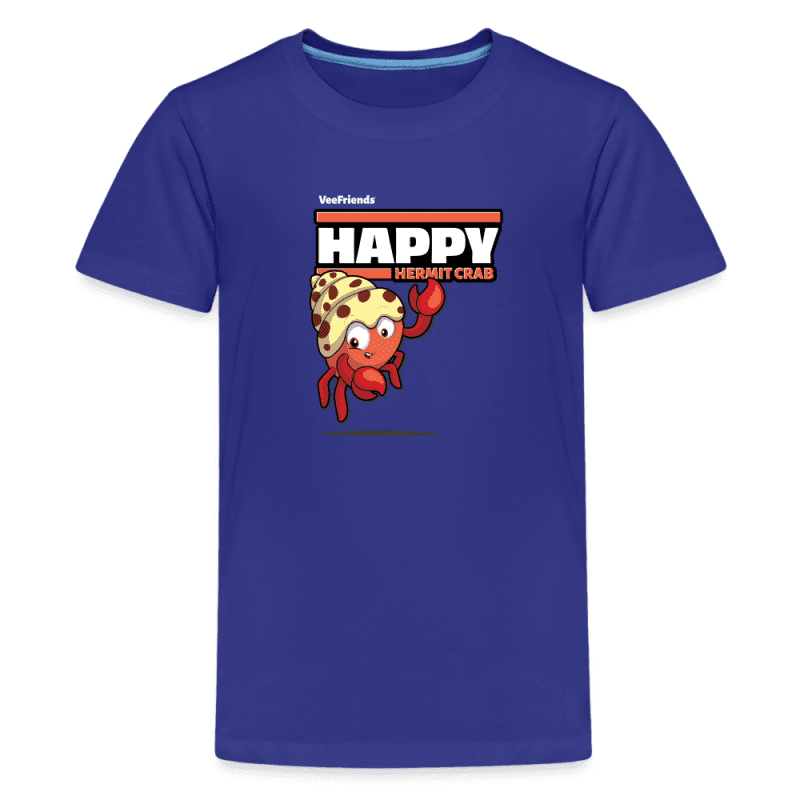 Happy Hermit Crab Character Comfort Kids Tee - royal blue