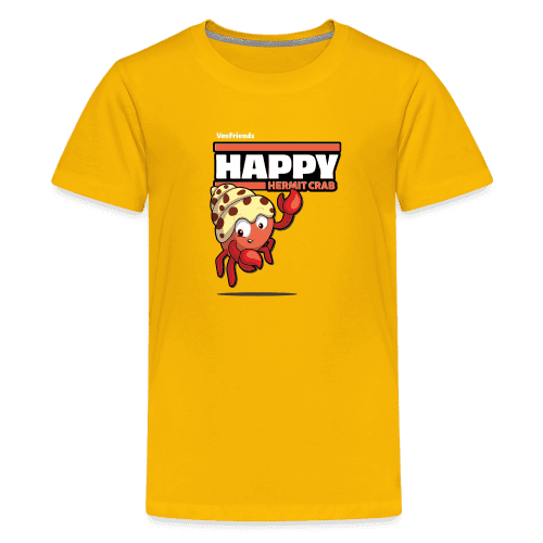 Happy Hermit Crab Character Comfort Kids Tee - sun yellow