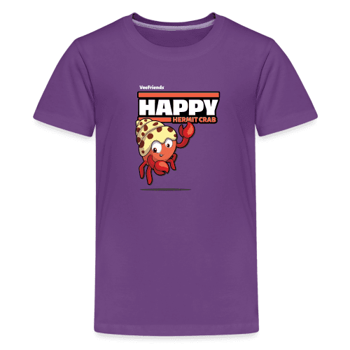 Happy Hermit Crab Character Comfort Kids Tee - purple