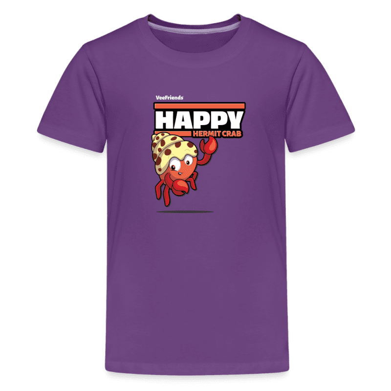 Happy Hermit Crab Character Comfort Kids Tee - purple