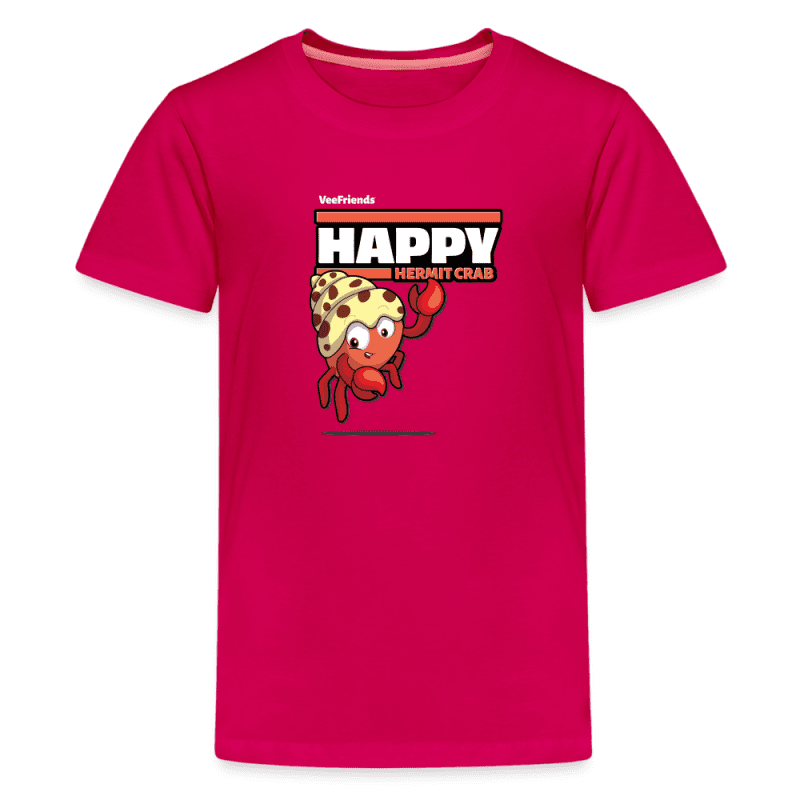 Happy Hermit Crab Character Comfort Kids Tee - dark pink