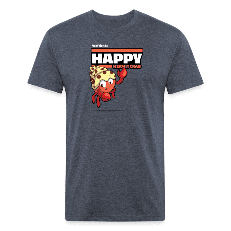 Happy Hermit Crab Character Comfort Adult Tee - heather navy