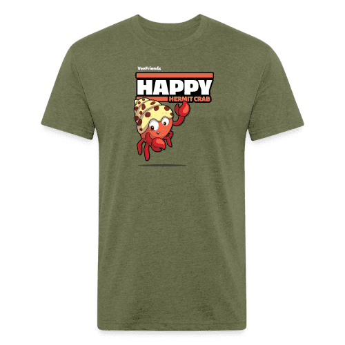 Happy Hermit Crab Character Comfort Adult Tee - heather military green