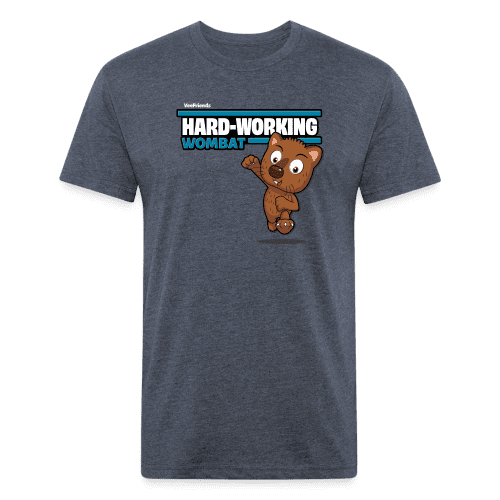 Hard-Working Wombat Character Comfort Adult Tee - heather navy