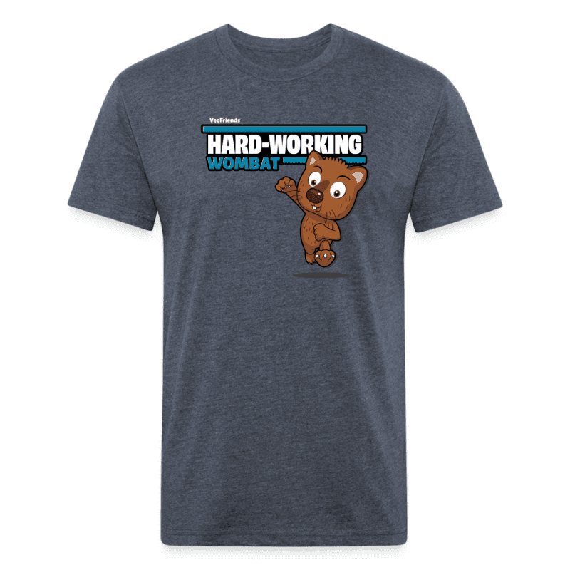 Hard-Working Wombat Character Comfort Adult Tee - heather navy