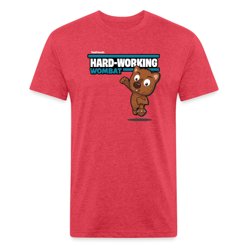 Hard-Working Wombat Character Comfort Adult Tee - heather red