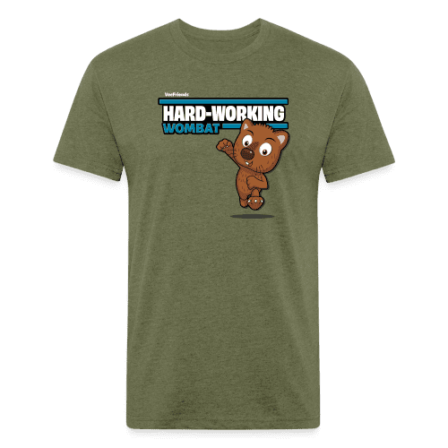 Hard-Working Wombat Character Comfort Adult Tee - heather military green