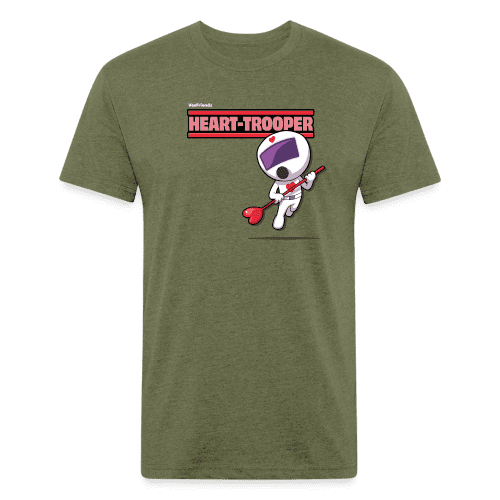 Heart-Trooper Character Comfort Adult Tee - heather military green