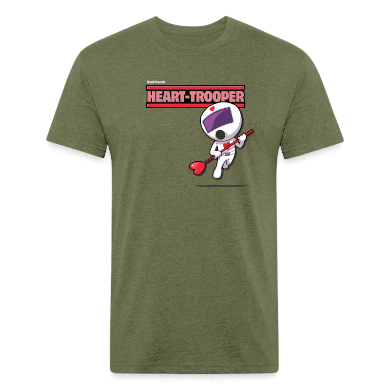 Heart-Trooper Character Comfort Adult Tee - heather military green