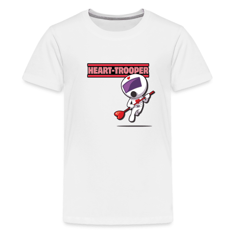 Heart-Trooper Character Comfort Kids Tee - white