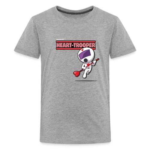 Heart-Trooper Character Comfort Kids Tee - heather gray