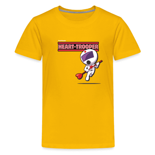 Heart-Trooper Character Comfort Kids Tee - sun yellow