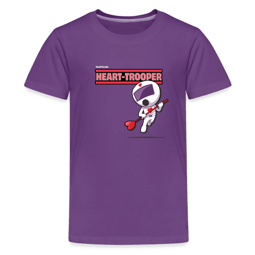 Heart-Trooper Character Comfort Kids Tee - purple