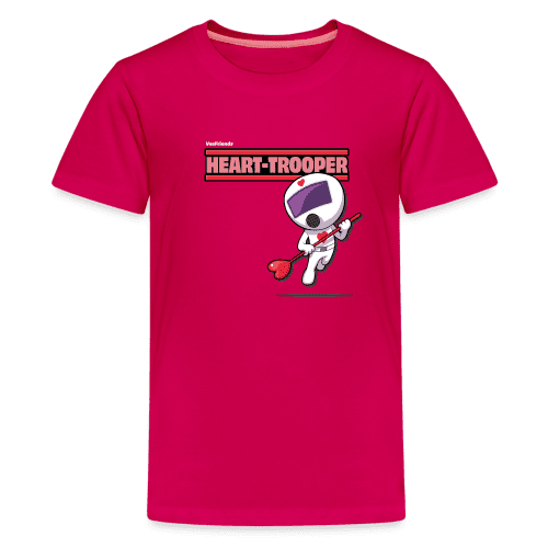 Heart-Trooper Character Comfort Kids Tee - dark pink