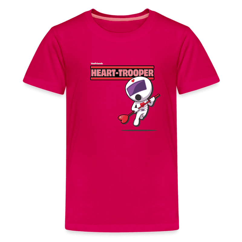 Heart-Trooper Character Comfort Kids Tee - dark pink