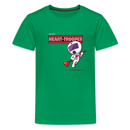 Heart-Trooper Character Comfort Kids Tee - kelly green