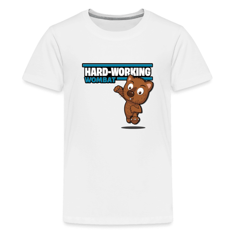 Hard-Working Wombat Character Comfort Kids Tee - white