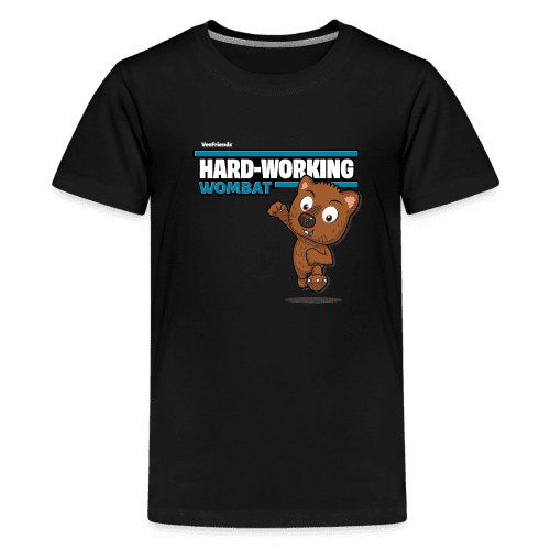 Hard-Working Wombat Character Comfort Kids Tee - black