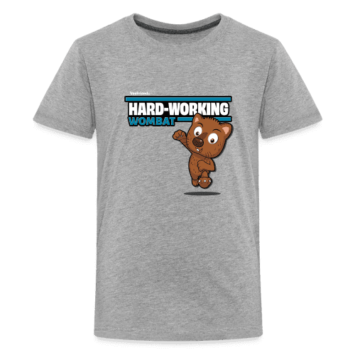 Hard-Working Wombat Character Comfort Kids Tee - heather gray