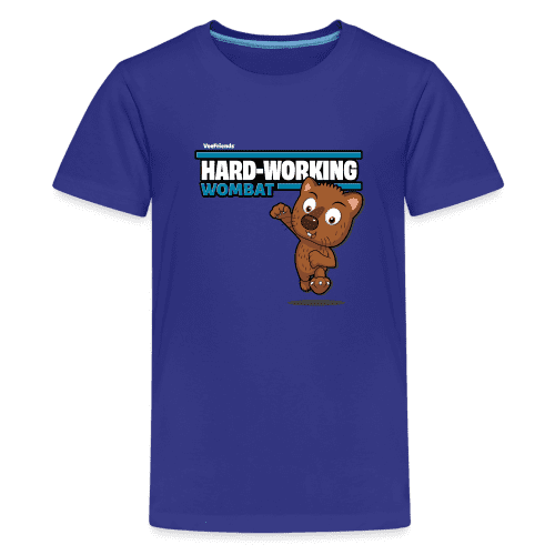 Hard-Working Wombat Character Comfort Kids Tee - royal blue