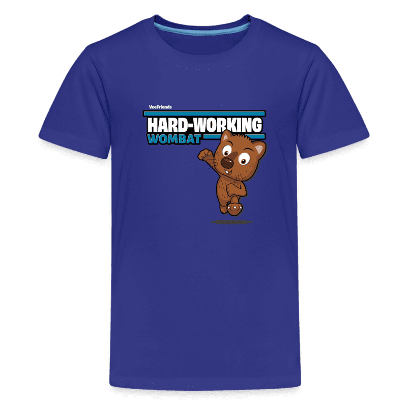 Hard-Working Wombat Character Comfort Kids Tee - royal blue