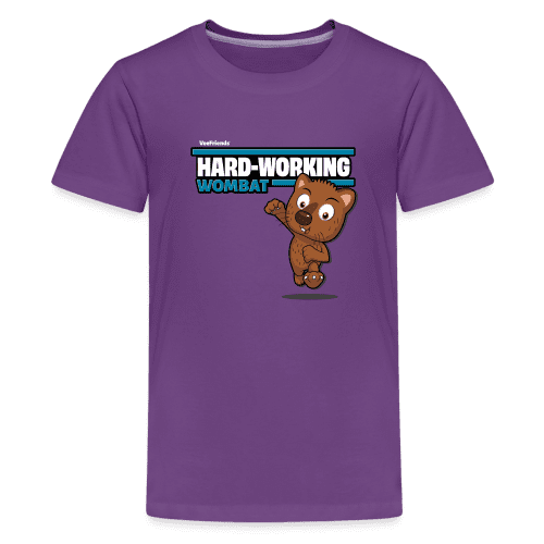 Hard-Working Wombat Character Comfort Kids Tee - purple