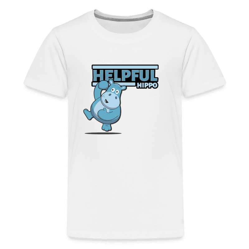 Helpful Hippo Character Comfort Kids Tee - white