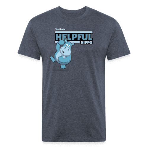 Helpful Hippo Character Comfort Adult Tee - heather navy