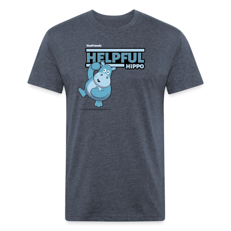 Helpful Hippo Character Comfort Adult Tee - heather navy