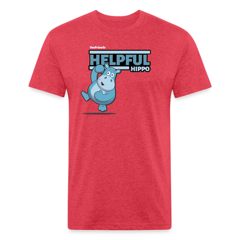 Helpful Hippo Character Comfort Adult Tee - heather red