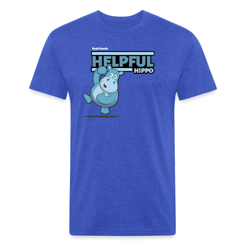 Helpful Hippo Character Comfort Adult Tee - heather royal