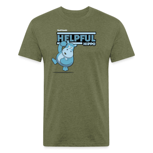 Helpful Hippo Character Comfort Adult Tee - heather military green