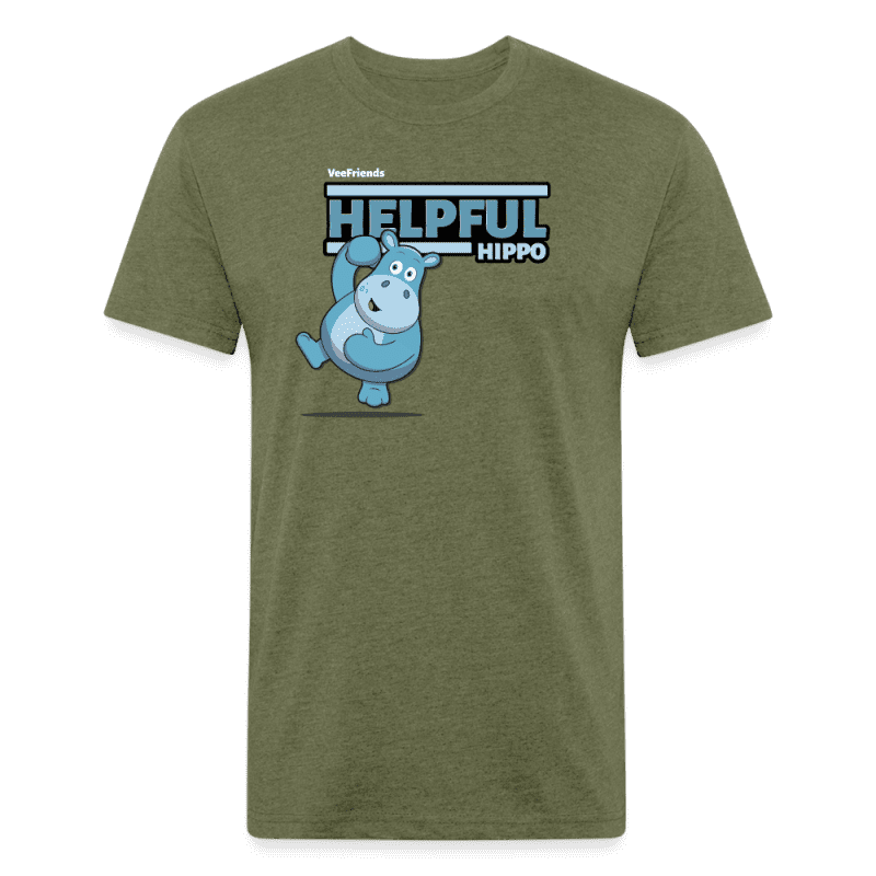 Helpful Hippo Character Comfort Adult Tee - heather military green