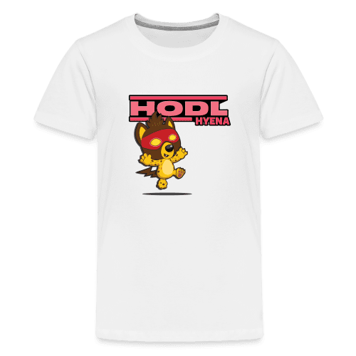 Hodl Hyena Character Comfort Kids Tee - white