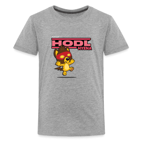 Hodl Hyena Character Comfort Kids Tee - heather gray