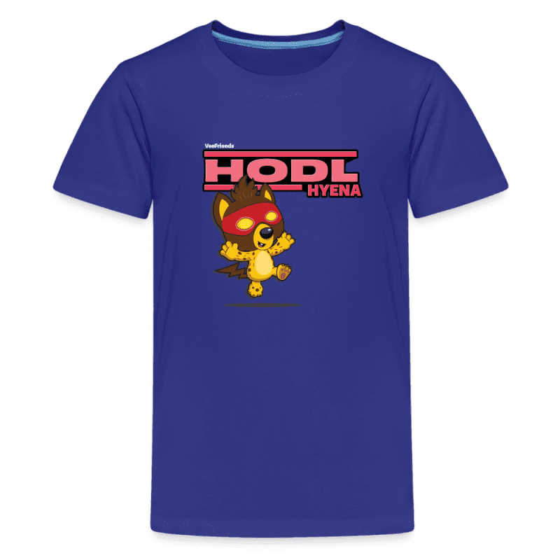 Hodl Hyena Character Comfort Kids Tee - royal blue