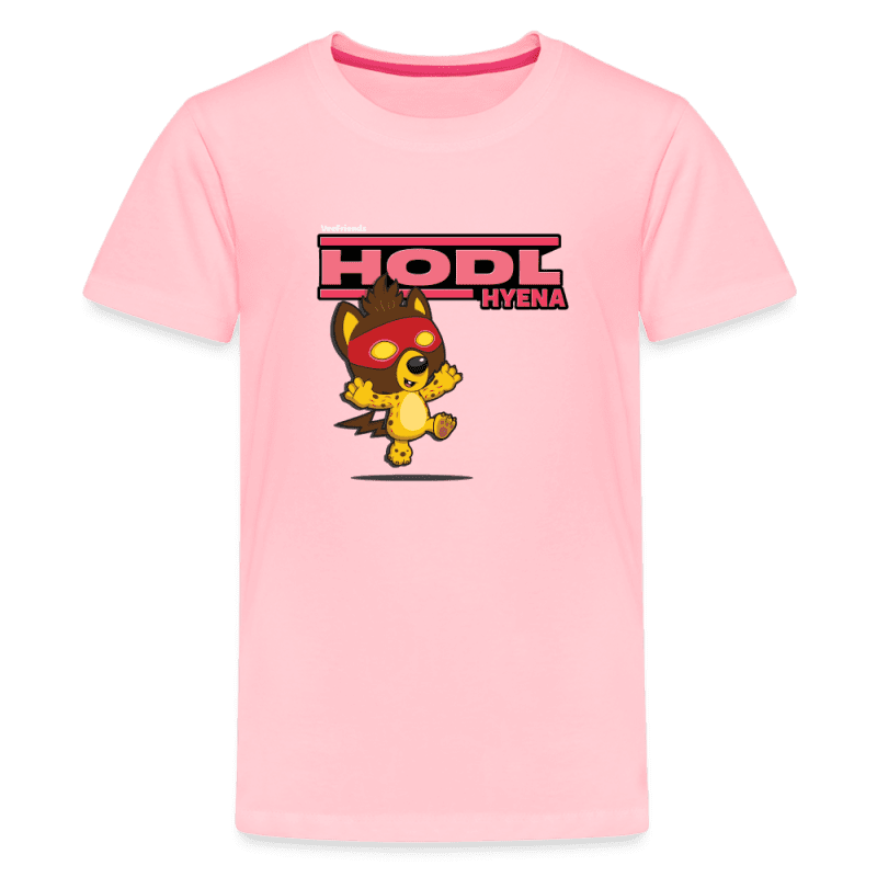 Hodl Hyena Character Comfort Kids Tee - pink