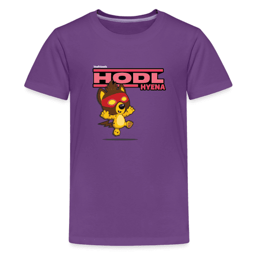 Hodl Hyena Character Comfort Kids Tee - purple