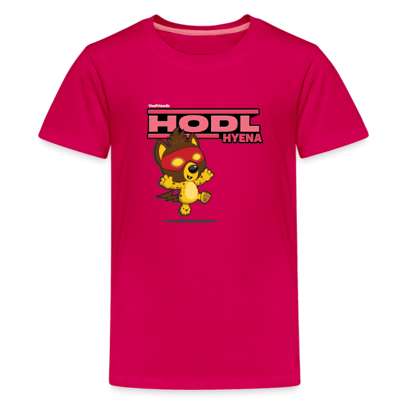 Hodl Hyena Character Comfort Kids Tee - dark pink