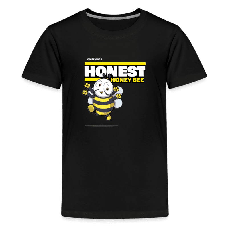 Honest Honey Bee Character Comfort Kids Tee - black