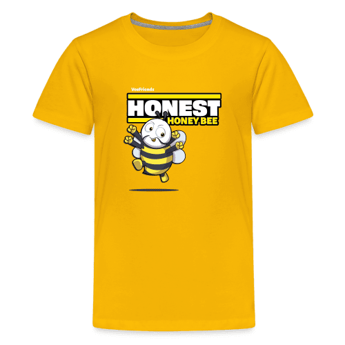 Honest Honey Bee Character Comfort Kids Tee - sun yellow