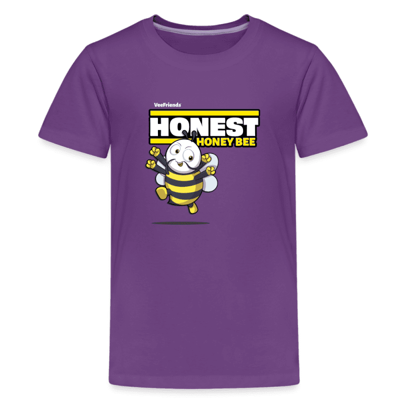 Honest Honey Bee Character Comfort Kids Tee - purple