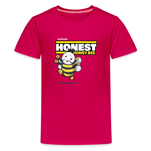 Honest Honey Bee Character Comfort Kids Tee - dark pink