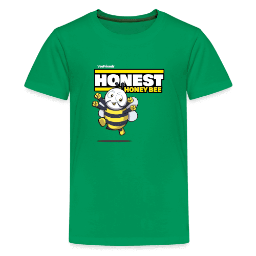 Honest Honey Bee Character Comfort Kids Tee - kelly green