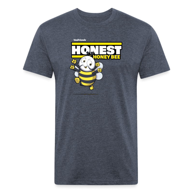 Honest Honey Bee Character Comfort Adult Tee - heather navy